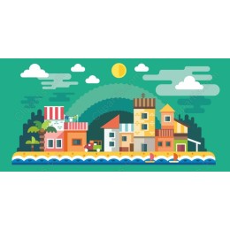 Coastal Charm: Vibrant Seaside Town