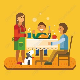 Cheerful Family Dining