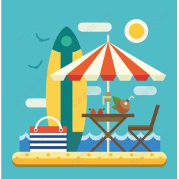 Vibrant Summer Beach Scene