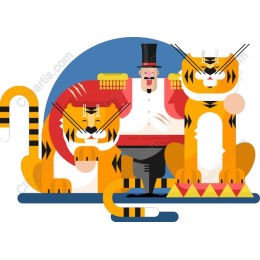 Circus Tigers with Ringmaster