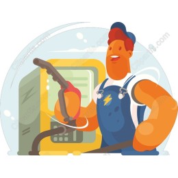 Cheerful Gas Station Attendant