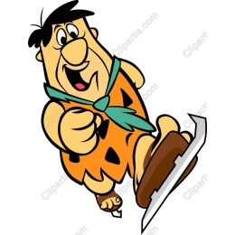 Playful Ice Skating Stone Age Character