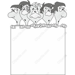 Quirky Cartoon Characters Peeking