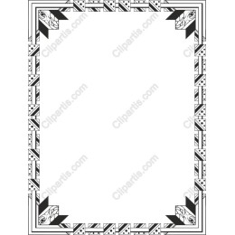 Elegant Black and White Geometric Border