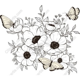 Elegant Floral and Butterfly