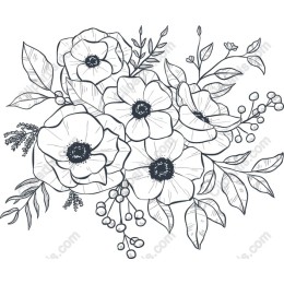 Elegant Floral Bouquet Drawing
