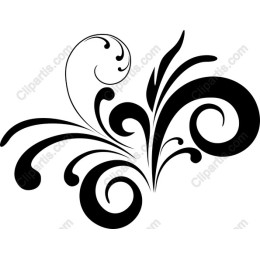 Black Floral Swirl