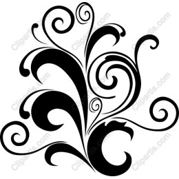 Elegant Black Floral Swirl