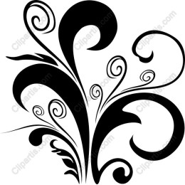 Black Floral Swirl