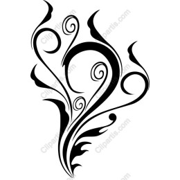 Elegant Black Floral Swirl