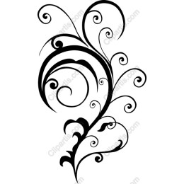 Elegant Black Floral Swirl