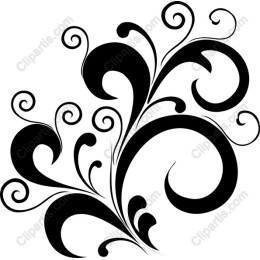 Elegant Black Swirl Floral