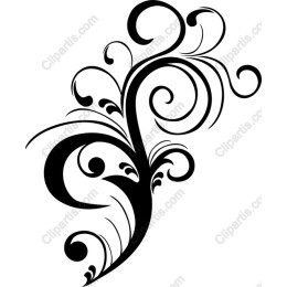 Elegant Black Floral Ornament