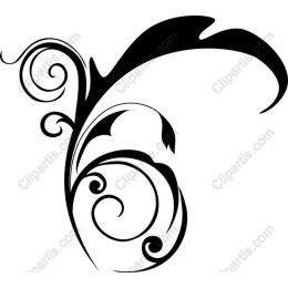 Elegant Black Floral Element
