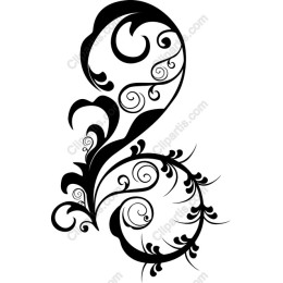 Elegant Black Floral Swirl