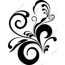 Black Floral Swirl