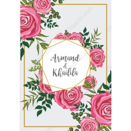 Personalized Floral - Pink Roses & Greenery