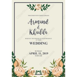 Elegant Floral Wedding Invitation - Armand & Khailila