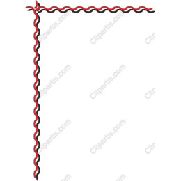 Decorative Wavy Border in Black and Red