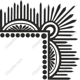 Ornate Corner with Sunburst Motif