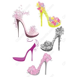 High Heel Flower Clipart Bundle - Floral