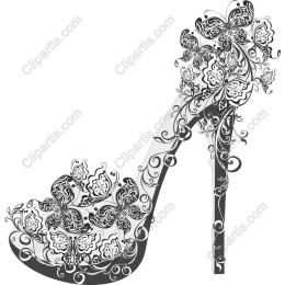 Elegant High Heel with Butterflies
