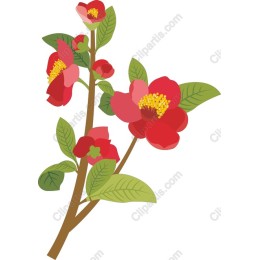 Vibrant Red Flower Branch