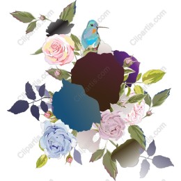 Floral Serenity: Bird and Blossom
