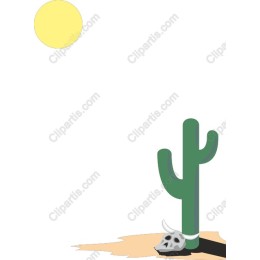 Desert Cactus and Skull