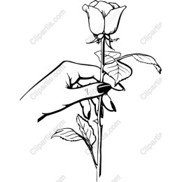 Elegant Hand Holding a Rose