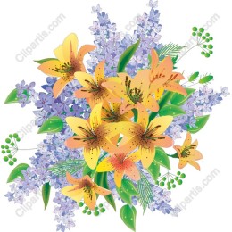 Vibrant Lily and Lilac Bouquet