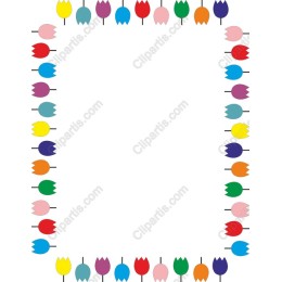 Colorful Tulip Floral Border