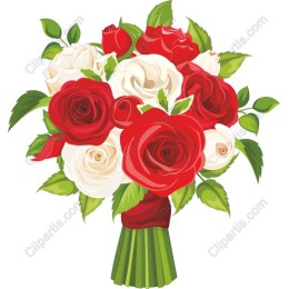 Red and White Rose Bouquet