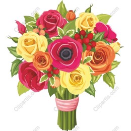 Floralscape: Vibrant Bouquet of Roses and Anemones