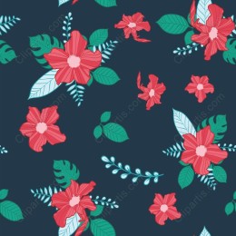 Vibrant Red Hibiscus Floral Pattern