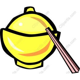 Cheerful Yellow Bowl with Chopsticks