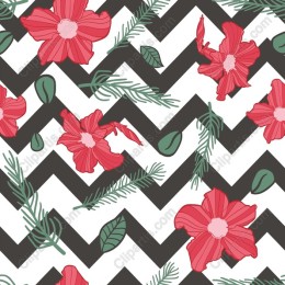 Vibrant Floral Chevron Pattern