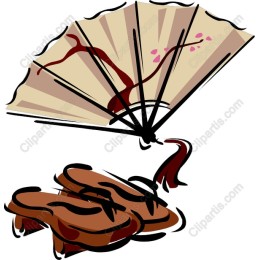 Japanese Fan and Geta Sandals
