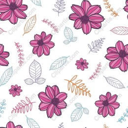 Vibrant Floral Pattern - Pink Flowers and Leaves