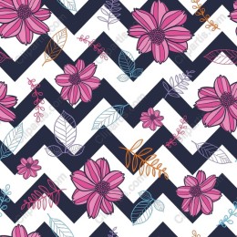 Vibrant Floral Pattern with Chevron