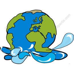 Playful Earth with Water Splashes