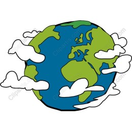 Colorful Earth with Clouds