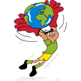Eco-Conscious Character Lifting the Earth