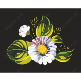 Vibrant Floral - Daisy and Leaves