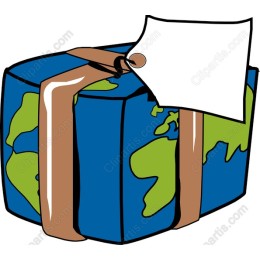 World Map Wrapped Package