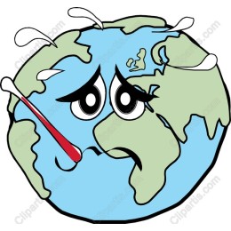 Playful Earth Character with Thermometer