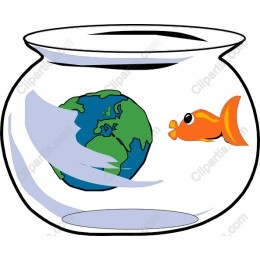 Whimsical Goldfish in Fishbowl