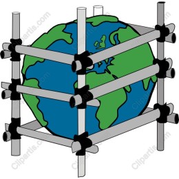 Earth Encased in Grid Structure