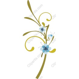 Elegant Floral with Blue Flowers and Green Stems