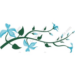 Blue Floral Vine
